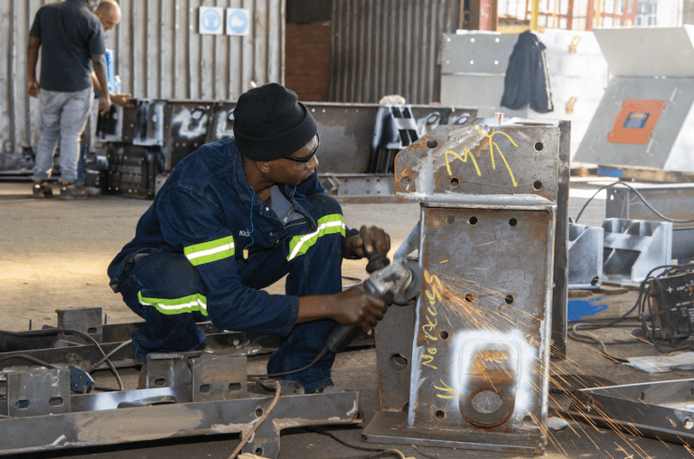 Fabrication underway at Weba Chute Systems’ facility.